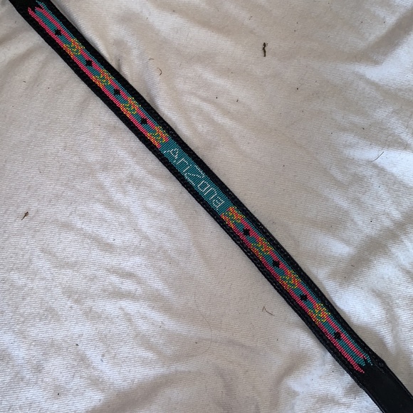 Hand beaded genuine leather Arizona belt Native American made new without tags - Picture 4 of 6